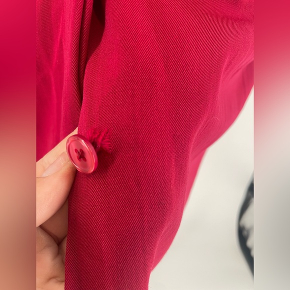 VTG 1980s Cranberry Long Sleeve Wool Shift Midi Dress / Blazer Dress - Picture 10 of 16